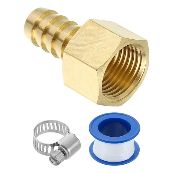 Brass Hose Barb Fitting, 5/8" Barb x 1/2" NPT Female Hose Connector