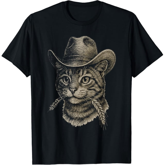 Funny Cat Cowboy Western Country Camiseta