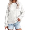 thumbnail image 2 of gakvbuo Plus Size Pullover Sweaters For Women Long Sleeve Sweatshirts Fall Tunic Tops Women's Casual Long Sleeve O-Neck Solid Ladies Knitted Sweater Tops, 2 of 8