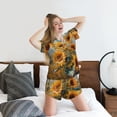 thumbnail image 5 of Kdxio Sunflower Field Art Print Pajamas Sets for Women Short-Sleeved Pjs with Lounge Shorts Two Piece Sleepwear S-4XL, 5 of 5