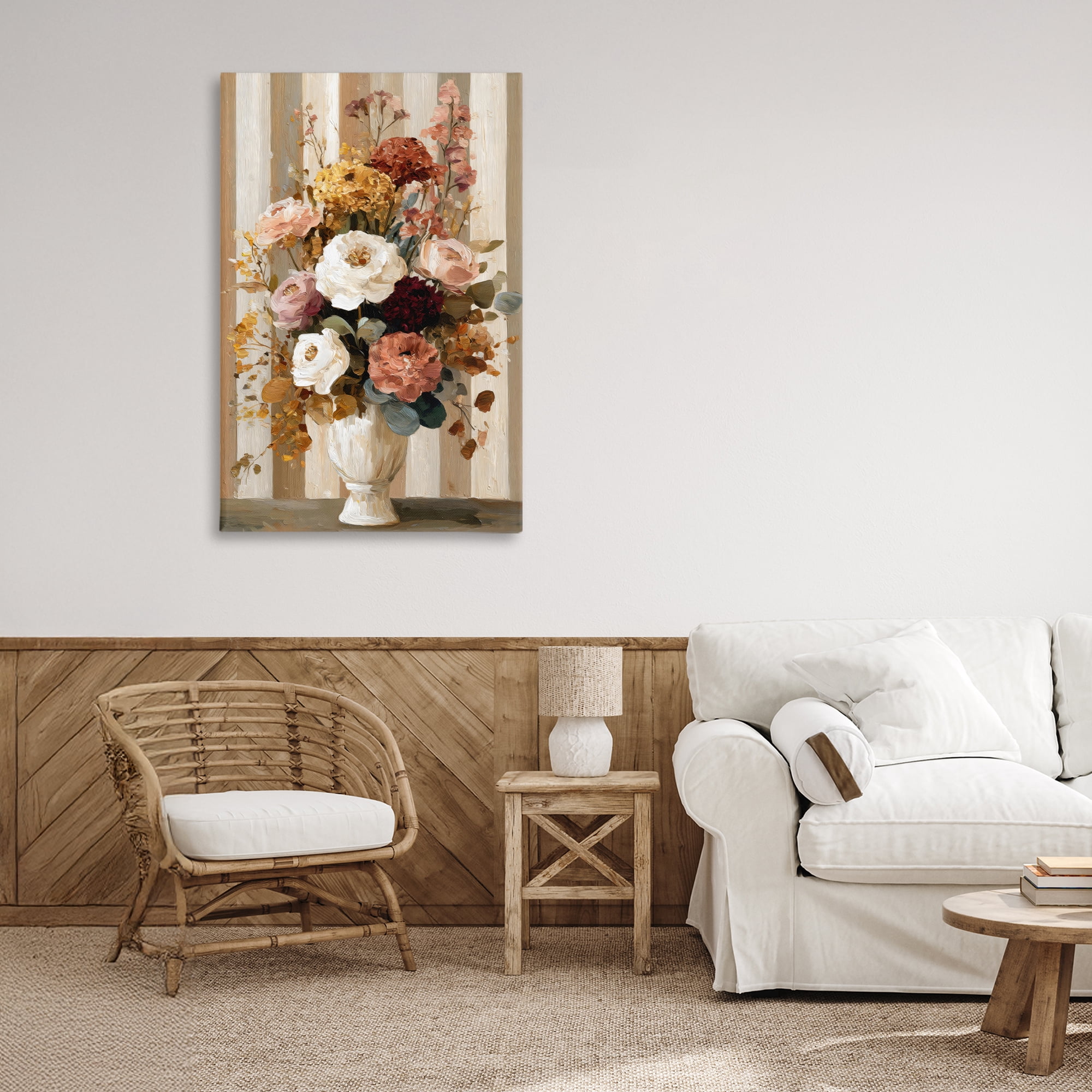 Stupell Industries Vintage Arrangement in Vase Canvas Wall Art, design by Petal Prints Design