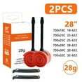 thumbnail image 2 of Ultralight Bike Inner Tube 700C 1 8/23/25/28/30/32C Road Mtb Bicycle Tpu Tire 65Mm Length Valve Super Light Good Toughness Parts 2Pcs Orange With Lever Fangkenuo, 2 of 9