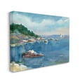 thumbnail image 3 of Stupell Industries Boats Floating Rocky Beach Cliffs Watercolor Detail Painting Gallery Wrapped Canvas Print Wall Art, Design by Stephen Calcasola, 3 of 5