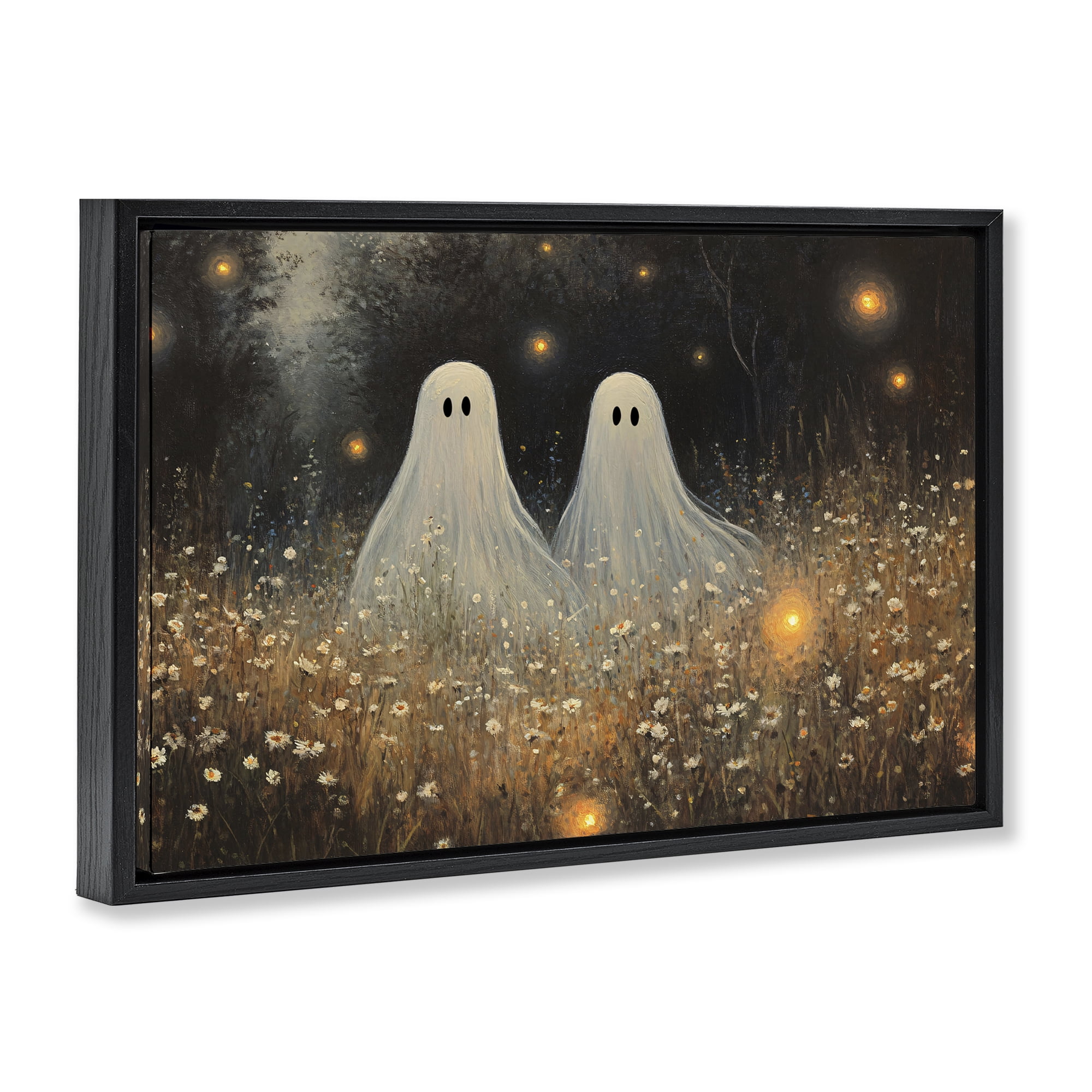 Stupell Industries Ethereal Ghost Twins Black Framed Floater Canvas Wall Art, design by Jacky Ngan