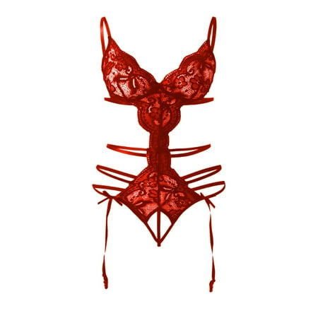 Lingerie for Women Deep V Lace Bodysuit Teddy Underwear garter belt valentines day lingerie must haves for women
