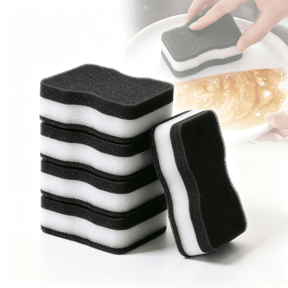 Clearance 5-Pack Kitchen Cleaning Sponge, Double Household Dish Washing Sponge for Plates Pans and Kitchen Daily Cleaning, Ideal Washing Sponges for Car, Bathroom, Kitchen & Household