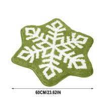 Christmas Decor Snowflake Bathroom Rug, Snowflake Welcome Mat Non Slip Round Shaped Washable Bathtub Rug Bathroom Tub Kitchen Rug Decoration 23.62IN