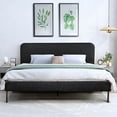 thumbnail image 4 of LXingStore Metal and Wood Upholstered Platform Bed Queen Size Bed Frame/Panel Bed with Headboard No Box Spring Needed EASY INSTALLATION - 83x 63x 33 inch (Without Mattress), 4 of 8