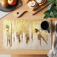 thumbnail image 2 of Abstract Gold Placemats Set of 4, Modern Luxury Strokes Artwork Washable Wipeable Table Mats for Dining Tables, Indoor Outdoor Kitchen Place Mats for Holiday Party Table Decor, 2 of 9