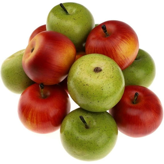 6pcs Artificial Green & Red Apple Decoration Fake Fruit Home Party Christmas Display Model