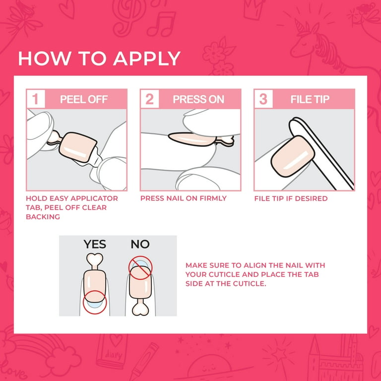 KISS imPRESS Kids  Press on Nails, Berry Cute, Pink, Kids Squoval, 20 Count