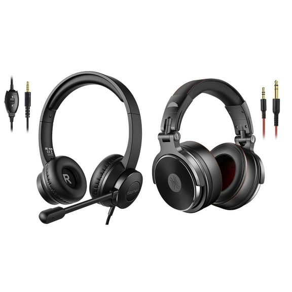 OneOdio Pro 50 Studio Headphones, Black   T8 USB Wired Headphones