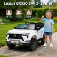 thumbnail image 6 of Track Seven Licensed Lexus GX550 24V Kids Ride on Car, 2-Seater Electric Car with Remote Control, Bluetooth, LED light, 4-Wheel Suspension, 20" Wide Seat, 24V Ride on Toy for Boys Girls Age 3+, White, 6 of 8