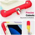 thumbnail image 7 of FJLBDE Case for iPad 9th 8th 7th Gen 10.2 inch 2021 2020 2019, 360 Rotating Stand Handle Shoulder Strap Heavy Duty Shockproof Cover, Rainbow Red, 7 of 7