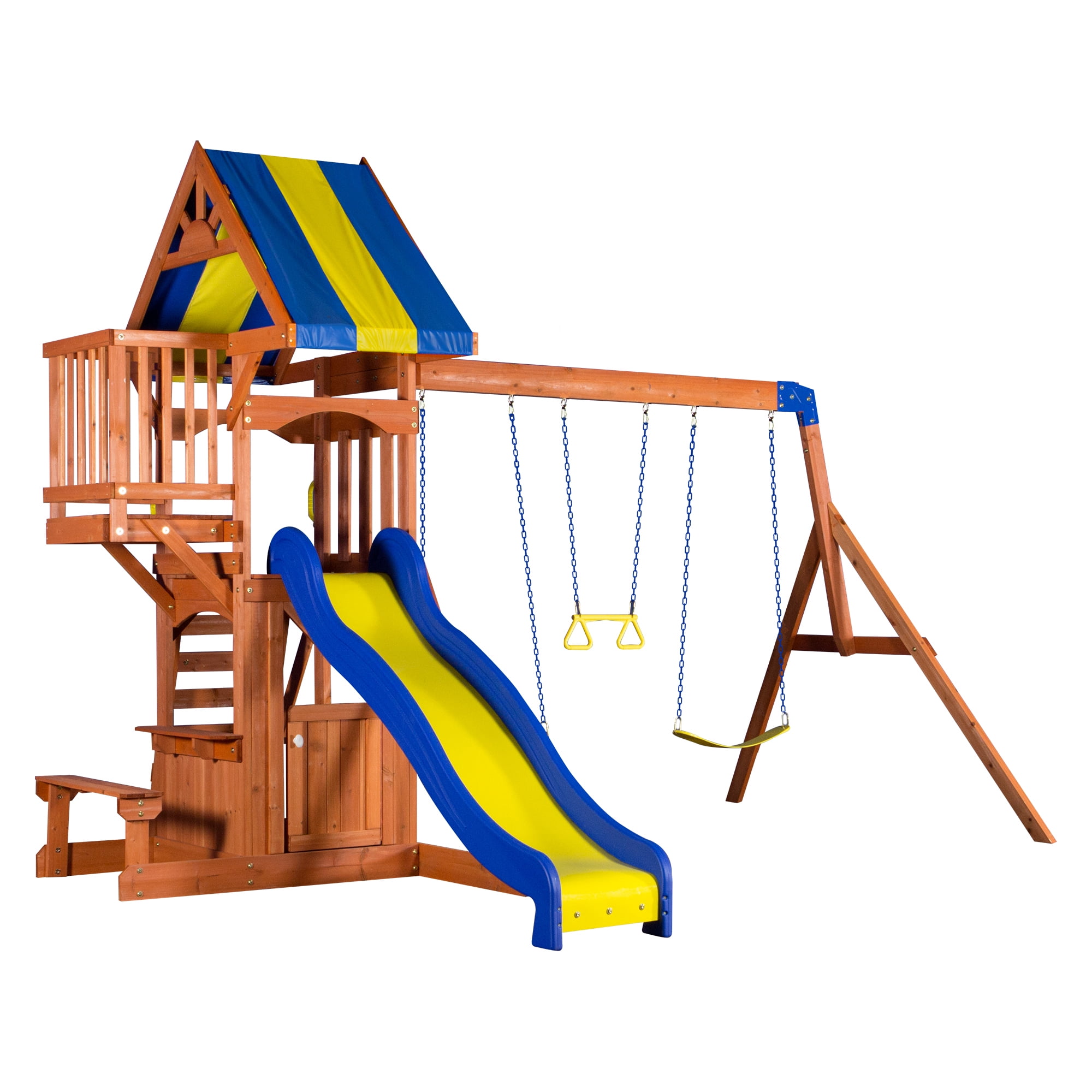Backyard Discovery Peninsula Wooden Swing Set Walmartcom