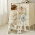 thumbnail image 3 of DovePro 3-in-1 Step Stool,Children Non-Slip Step Stool Kitchen Helper,Foldable Step Stool for 2 Years And Above,Bathroom Sink Toddler Step Stool with Flip-up Pedal,Grey, 3 of 14