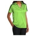 thumbnail image 4 of Yellow Rooster Women Silk Touch Performance Colorblock Stripe Polo Lime/Steel Grey Grey/Black XL, 4 of 6