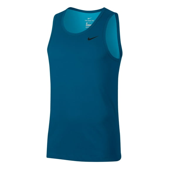 NIKE Mens Training Blue Crew Neck Classic Fit Moisture Wicking Tank Top S