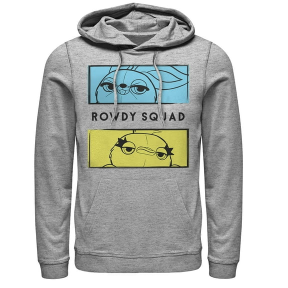 Men's Toy Story Ducky & Bunny Rowdy Panels Pull Over Hoodie Athletic Heather X Large