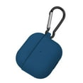 thumbnail image 2 of Insten Silicone Case Compatible with Airpods 3 3rd Gen 2021 Earbuds Protective Cover, Front LED Visible, with Carrying Keychain for Girls Women Boys Men, Blue, 2 of 8