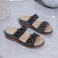 thumbnail image 4 of GERsome Sandals for Women Open Toe Slip-On Low Wedge Slides Casual Comfort Walking Sandals for Summer Beach, Size 5.5, 4 of 9