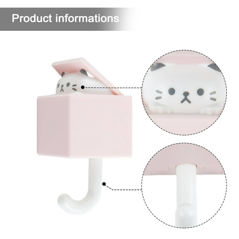 Mosiee Cartoon Cat Hook, Self Adhesive Bedroom Door Coat Rack Bathroom  Accessories 