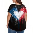 thumbnail image 5 of TQWQT Plus Size American Flag Tunic Tops for Women 4x-5x Trendy Crew Neck T Shirts Stars and Stripes Pleated Tops Short Sleeve Blouses Loose Fit Casual Curvy Women Outfits Hot Pink 3XL, 5 of 5