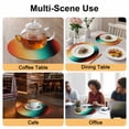 thumbnail image 2 of Colorful Ombre Round 13 Inch Placemats Set of 6, Abstract Modern Art Aesthetics HeatResistant Non Slip Place Mats for Dining Table, Wipeable Braided Kitchen Table Mats for Housewarming, 2 of 9