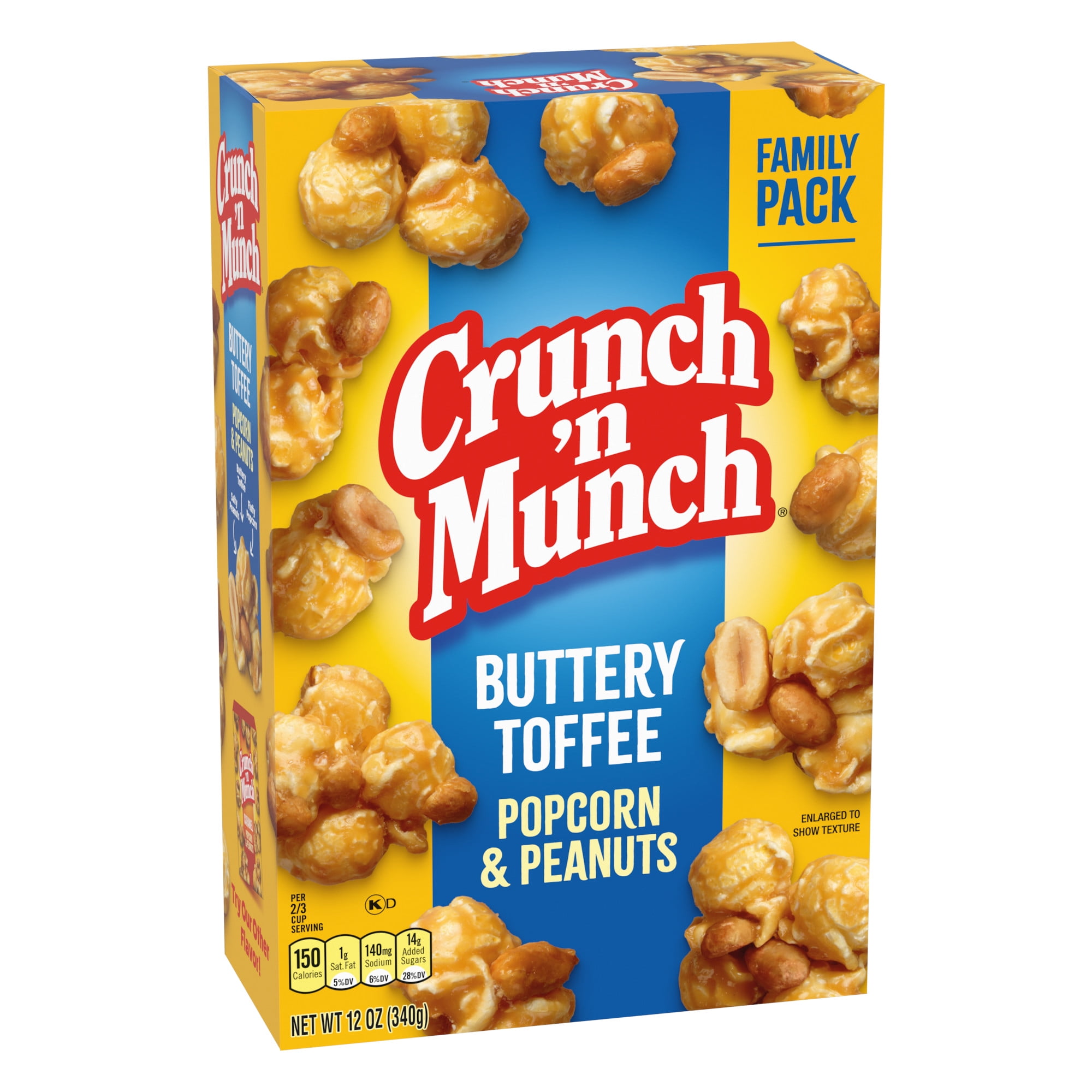 (2 pack) CRUNCH 'N MUNCH Buttery Toffee Popcorn with Peanuts, 12 oz.