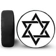 thumbnail image 2 of White And Black Star Of David Fabric Spare Tire Cover, Art Tire Decor Weatherproof Dust-Proof Protectors For Suv Rv Camper Trailer Truck 14 15 16 17 18In, 2 of 4