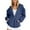 Blue, variant on Fgnfyis Women's Casual Solid Color Pocket Zipper Hoodie Womens Hoodies with Zippers Red M