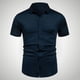 thumbnail image 1 of pstuiky Camisas de vestir de manga corta para hombre, Camisa informal de negocios de color liso con solapa y botones de manga corta para hombre camisetas de hombre xl, 1 of 6
