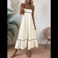 thumbnail image 4 of Vestido de Verano para Mujer, con Tirantes Finos, Informal, Fluido, de Encaje, Midi, para Playa, 2025. Albaricoque XL, 4 of 7