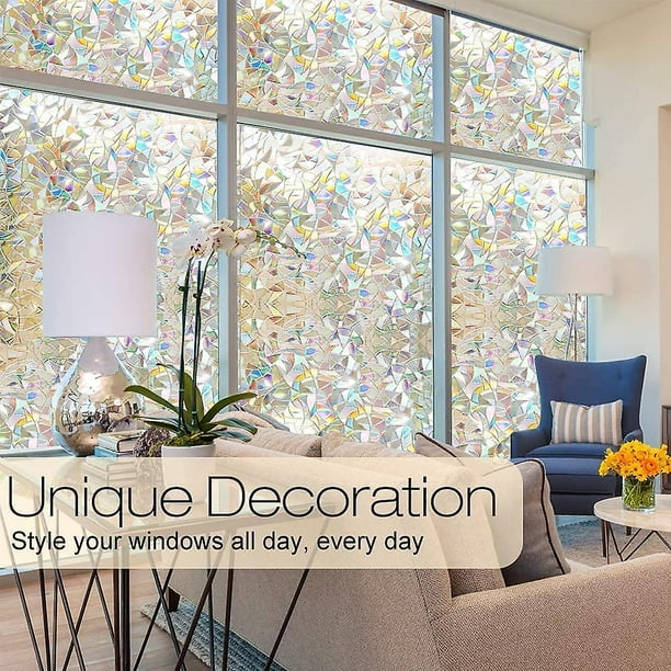 Patterned Window Film, Blackout Window Film Rainbow Effect 45x200cm