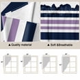 thumbnail image 3 of Navy Blue Purple Striped Kitchen Window Curtains, Swag Curtains Valance for Bedroom Living Room Bathroom, Gradient Horizontal Lines Rod Pocket Window Treatment Curtain Block Drapes 2 Panels 28"x36", 3 of 9