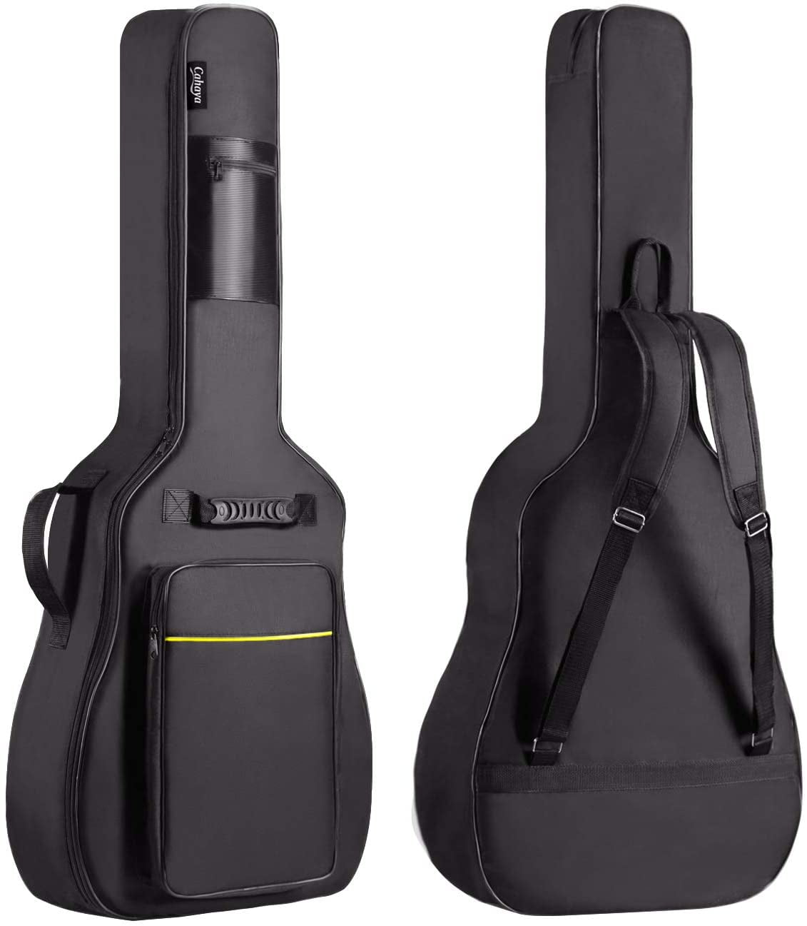YiPaiSi 41 Inch Acoustic Guitar Gig Bag 0.3 Inch Padded Waterproof Dual Adjustable Shoulder Strap Guitar Case Gig Bag Black 