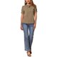 thumbnail image 2 of INSPIRAR CHIC Blusas de Verano para Mujeres de Color Sólido con Lazo en el Cuello y Mangas Cortas para Usar en el Trabajo Color Marrón Claro Talla M, 2 of 6