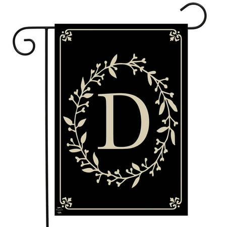 Garden Flag Letter - Briarwood Lane Classic Monogram Letter D Garden Flag Everyday 12.5