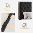 thumbnail image 2 of Dextrus Queen Bed Frame with Charging Station, Tufted Tall Headboard, No Box Spring Required,Black, 2 of 5
