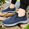 thumbnail image 5 of Men's Waterproof Hiking Shoes Slip On Walking Shoes Orthopedic Arch-Support Trainers - Lightweight Breathable Upper | Cushioned | Non-Slip Rubber Outsole | Outdoor Trail Blue 43, 5 of 7
