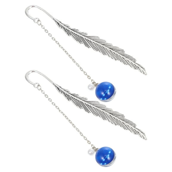OFFIGAM 2Pcs Blue Metal Constellation Bookmarks Luminous Creative Page Markers for Reading