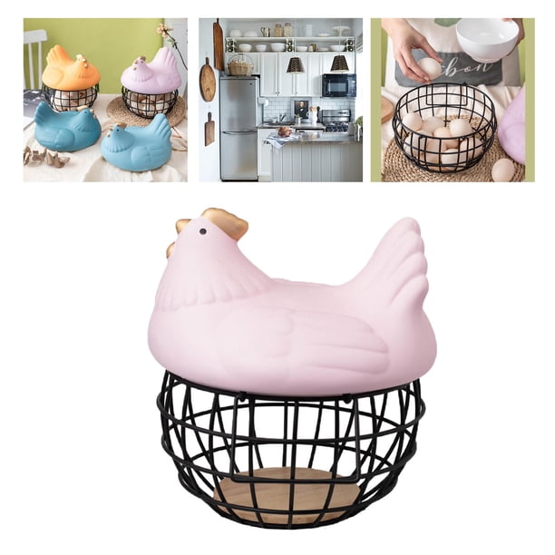 Cesta de almacenamiento de huevos Baoblaze accesorios decoración Organización creativa alambre rosado