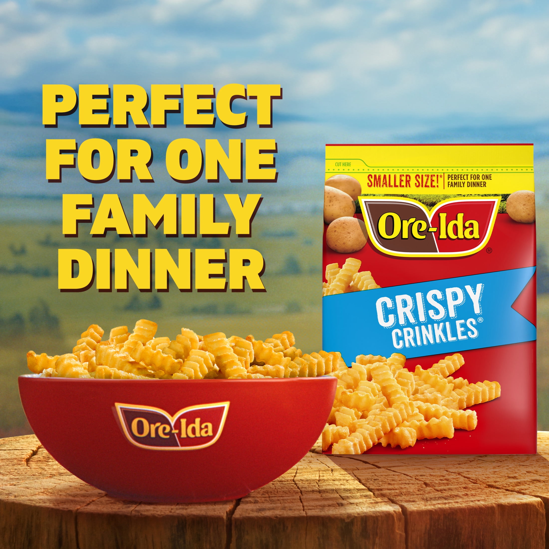 Ore-Ida Crispy Crinkles French Fried Frozen Potatoes, 1 Bag, for Easy Snacks and Dinner Sides, Gluten-Free, 16 oz