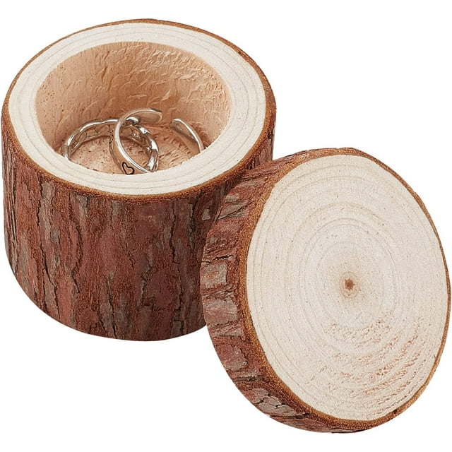 Caja de madera para guardar anillos de boda, caja rústica para guardar anillos de ceremonia, caja de madera para guardar joyas