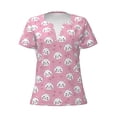 thumbnail image 2 of Fuzoiu Cute Cat Print Women's V-Neck T-Shirt,Women's Short Sleeve Top, Comfortable for Work, Leisure, and Sports, 2 of 7