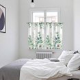 thumbnail image 3 of Green Eucalyptus Leaves Kitchen Curtains Window Panels, Summer Botanical Watercolor Daisy Insulated Window Treatment Curtain, Grommet Curtains for Bedroom/Living Room/Bathroom, 2 Piece 52"Wx63"L, 3 of 8