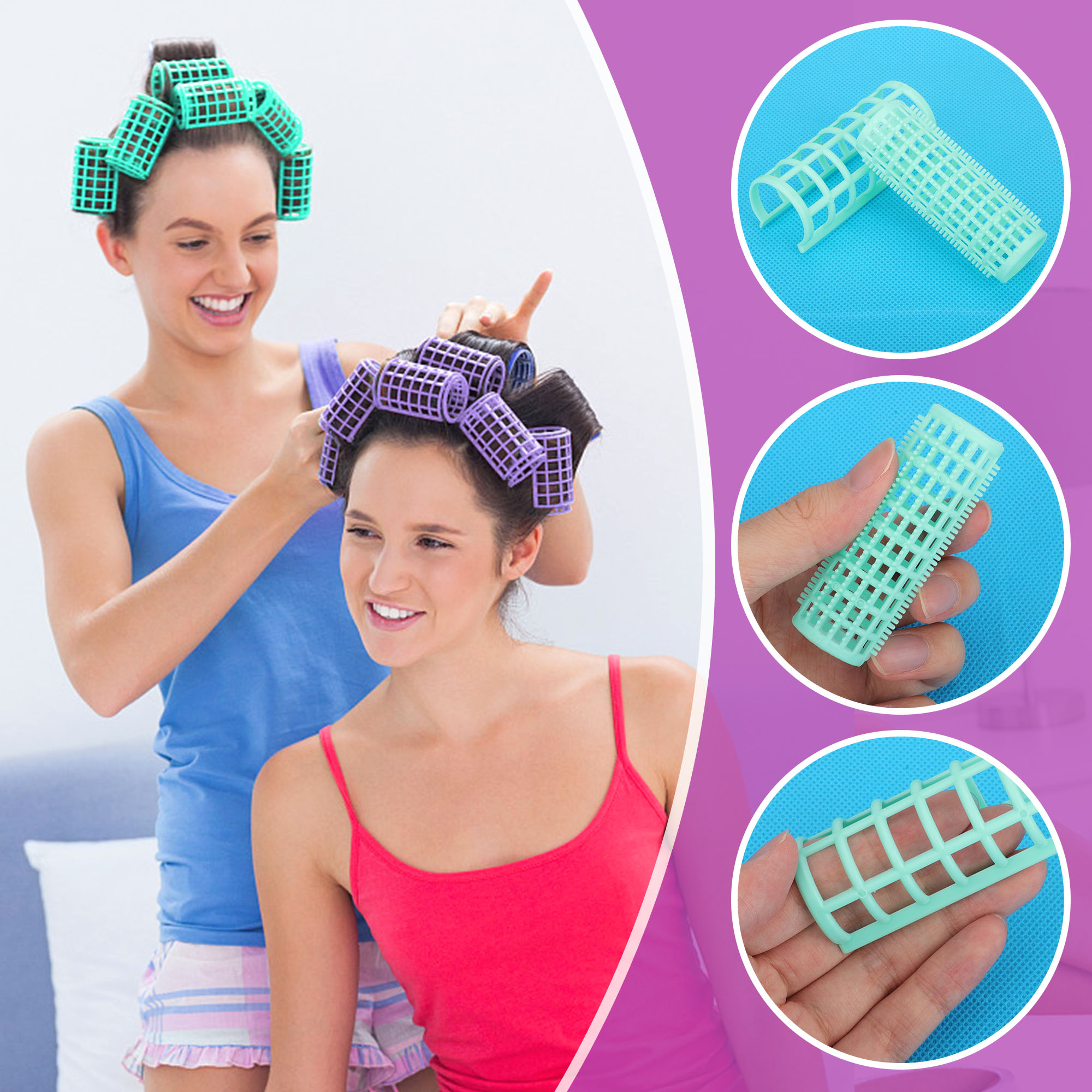 EEEkit 30-Piece Snap-On Hair Rollers, 5 Sizes photo 2