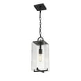thumbnail image 6 of 1 Light Outdoor Chain Mount Pendant In Contemporary Style-18 Inches Tall And 6.75 Inches Wide-Black Finish-Seedy Glass Color Z-Lite 592Chm-Bk, 6 of 8