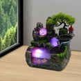 thumbnail image 4 of 30*20*30cm Waterfall Bonsai, Bonsai Tabletop Fountain Rockery Ornament with LED Lights Atomizer for Home Office Bedroom (Brown, Green), 4 of 10