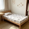 thumbnail image 7 of AYktou Colorful Floral Fitted Sheet, Full Size Cooling & Breathable Bed Sheets, Ultra Soft Microfiber Bedding Sheet Mattress Cover Comfortable Deep Pockets Fitted Sheets for Home, 35×79×9 Inch, 7 of 7